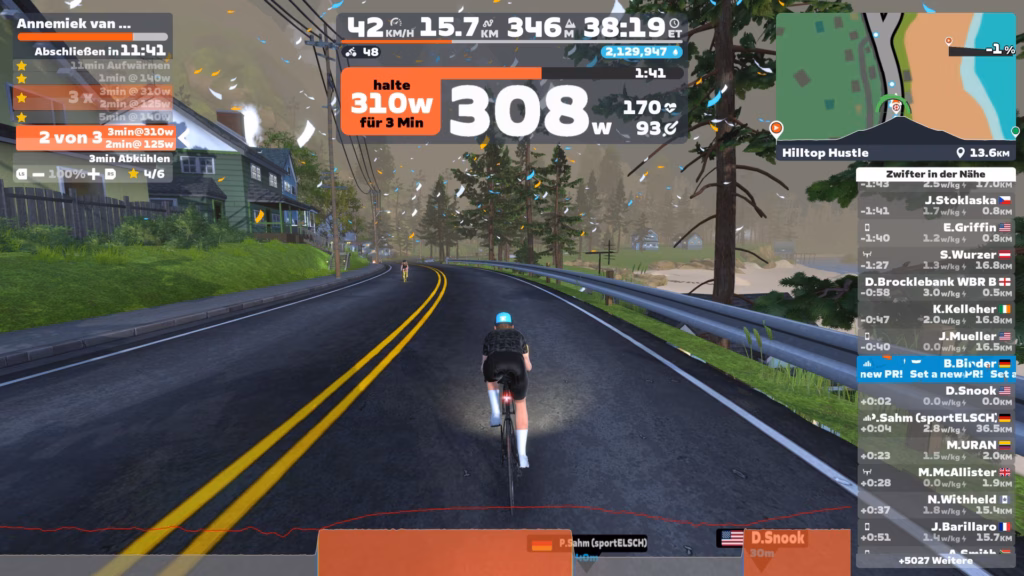 Wahoo Trackr Heart Rate im Zwift Intervalltraining
