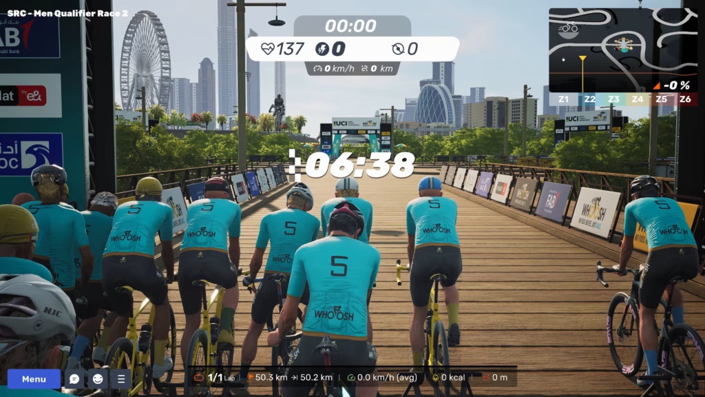 Sunday Race Club MyWhoosh - Kategorie 5 Countdown und Start