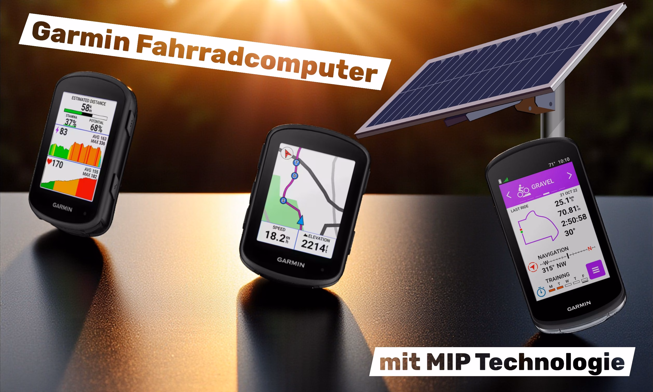 Garmin Fahrradcomputer mit MIP Technologie