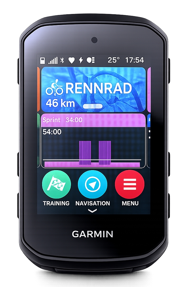 Garmin Edge 850 vs Wahoo ROAM 3 – Edge 850 von vorne