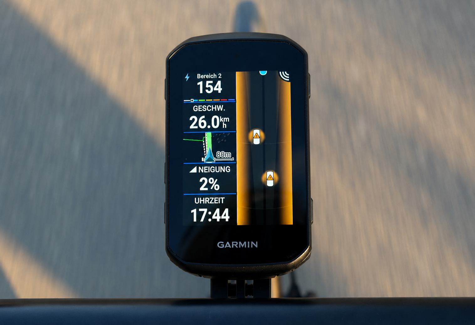 Garmin Edge 850 mit Connect-IQ-Datenfeld auf dem Display