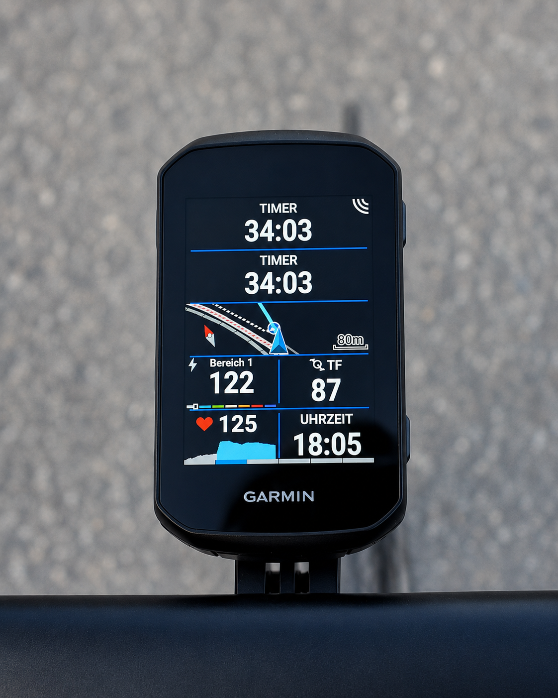 Garmin Edge 850 mit Anstiegsprofil und Steigungsanzeige