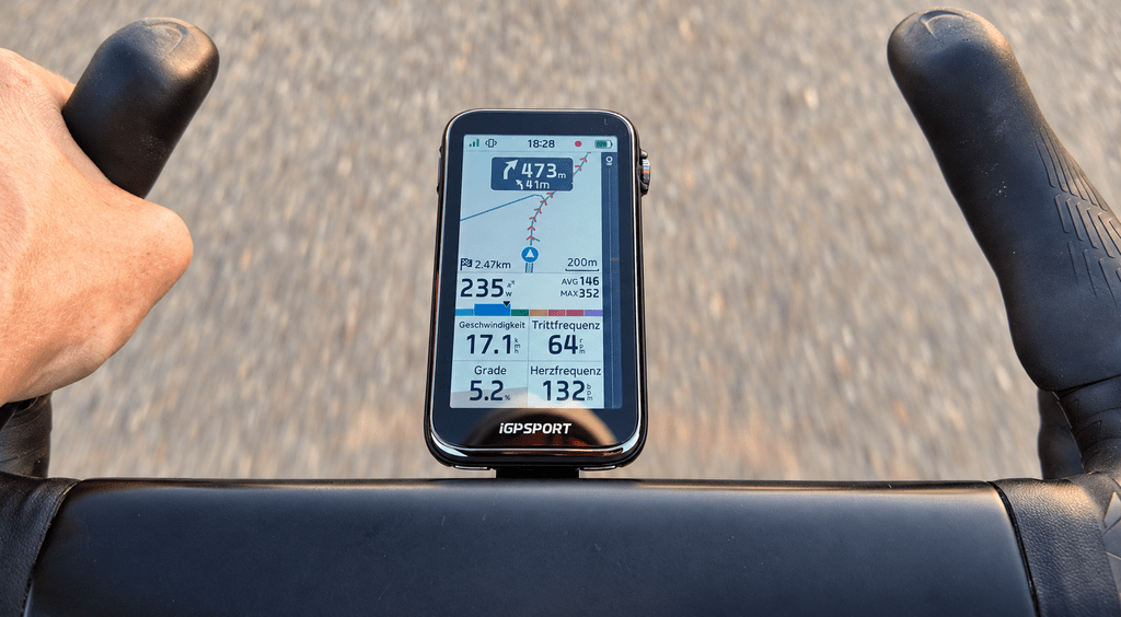 iGPSPORT BiNavi Ultra: Route neu berechnen iGPSPORT BiNavi Ultra berechnet nach einer Routenabweichung eine Alternativroute