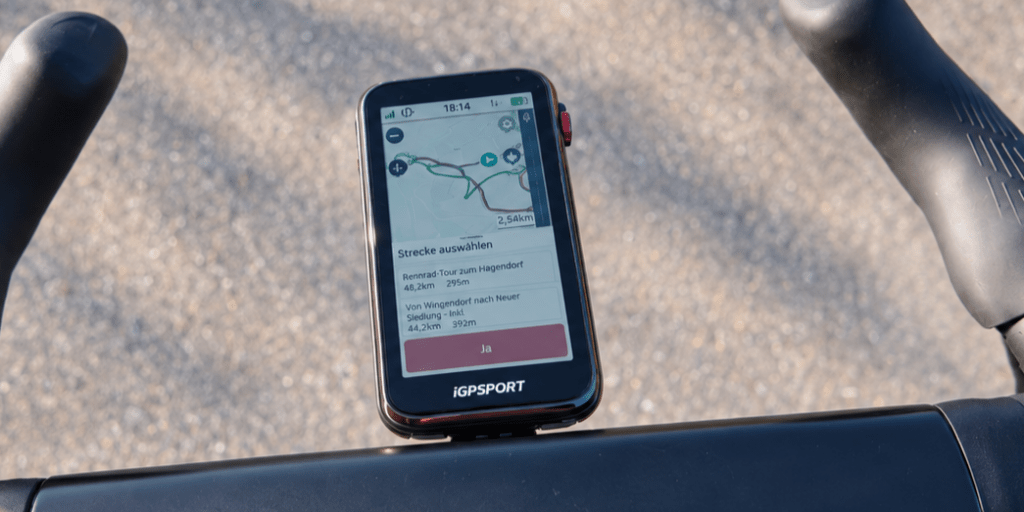 iGPSPORT BiNavi Ultra: Route aus Sammlung wählen Auswahl einer Route aus einer Routensammlung auf dem iGPSPORT BiNavi Ultra